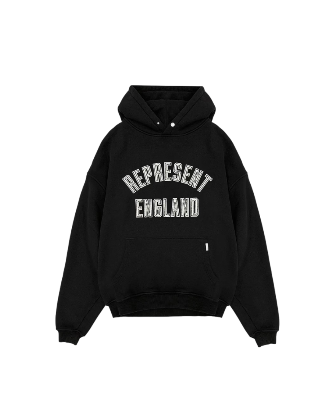 Represent England Applique Hoodie - "Jet Black"