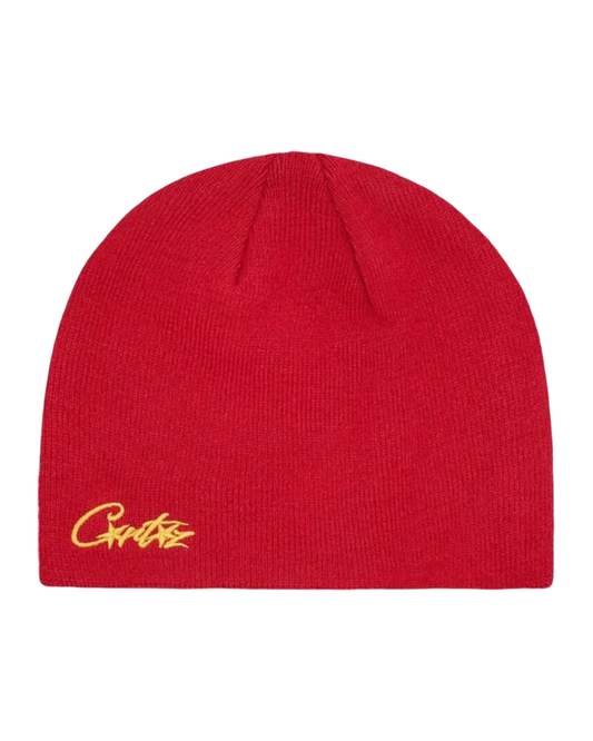 Corteiz Micro Logo Beanie - 'Red/Yellow'