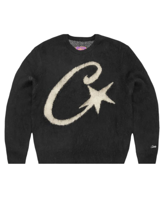 Corteiz C Star Mohair Knit Sweater - 'Black'