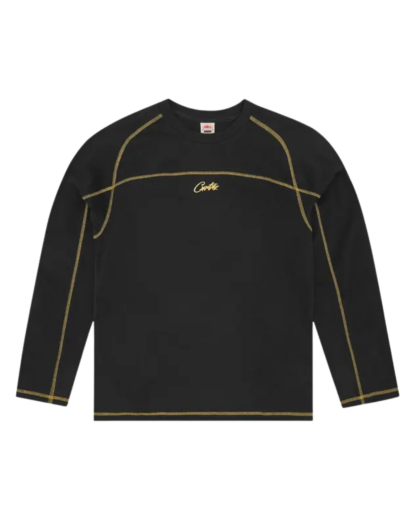 Corteiz Hmp Panel Heavyweight Long-Sleeve Tee - 'Black/Yellow'