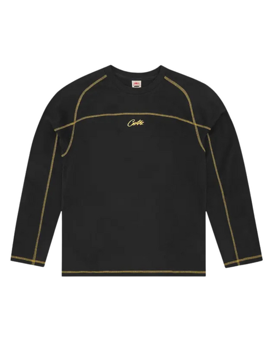 Corteiz Hmp Panel Heavyweight Long-Sleeve Tee - 'Black/Yellow'