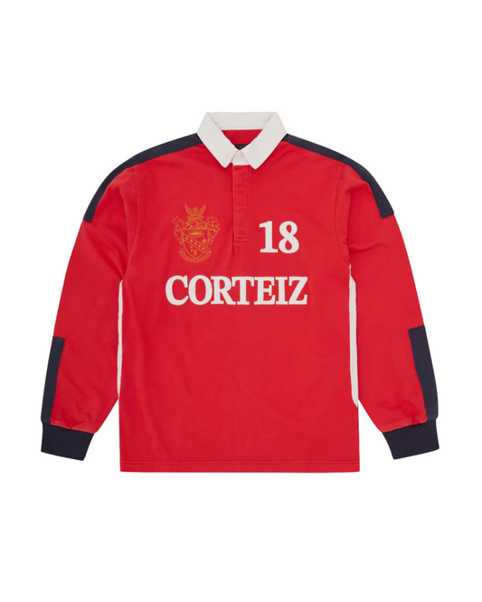 Corteiz Paneled Rugby Top - 'Red'