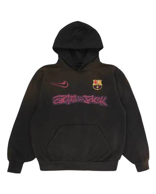 Travis Scott x Nike x FC Barcelona Spray Logo Hoodie - "Black"