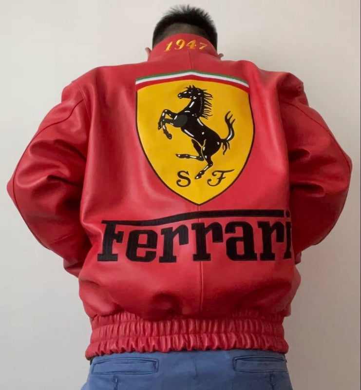 Ferrari Racing Leather Jacket – "Enzo Red"