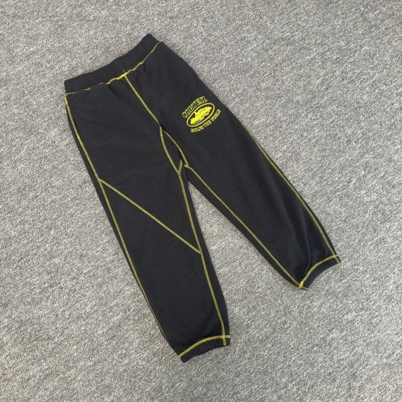 Corteiz Alcatraz Contrast Pants Black/Yellow