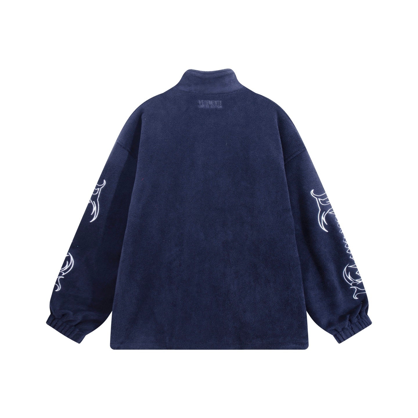 VETEMENTS Navy Embroidered-Logo Jacket