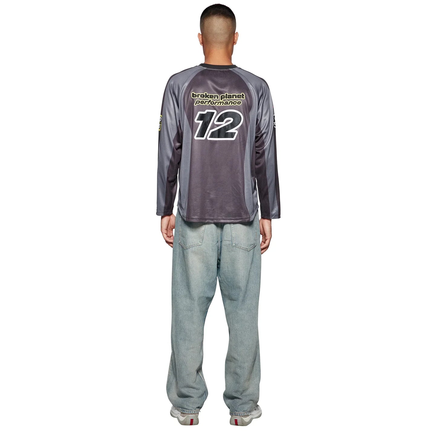 Broken Planet Football Black Grey Long Sleeve Jersey