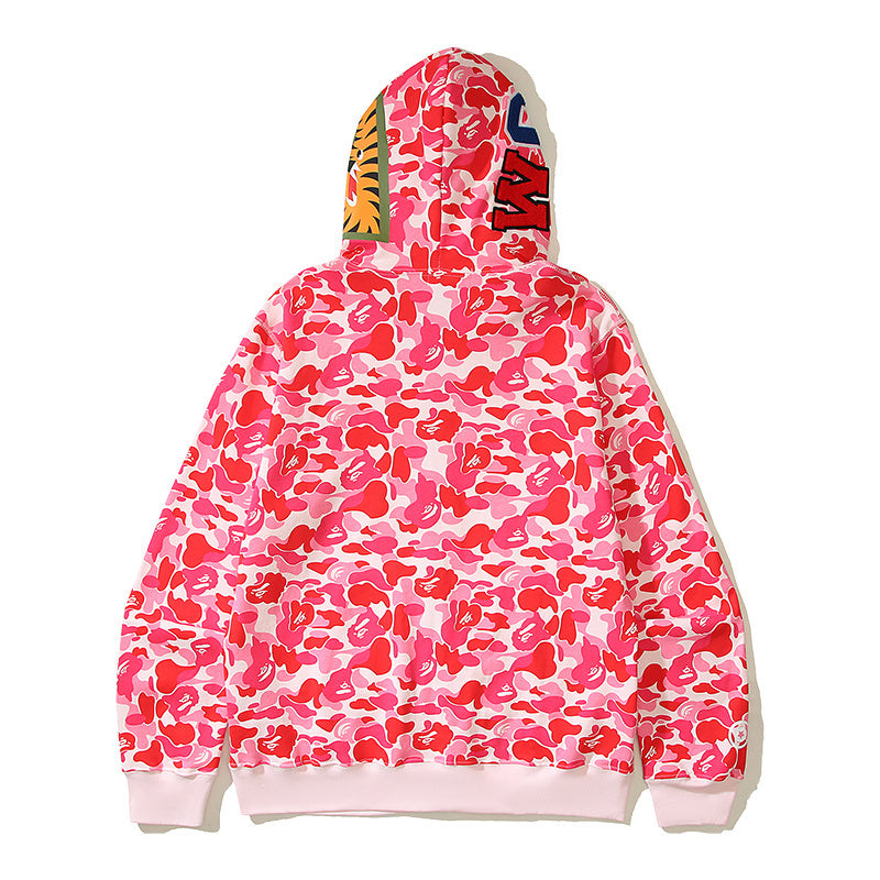 BAPE ABC Camo Shark Full Zip Hoodie Red