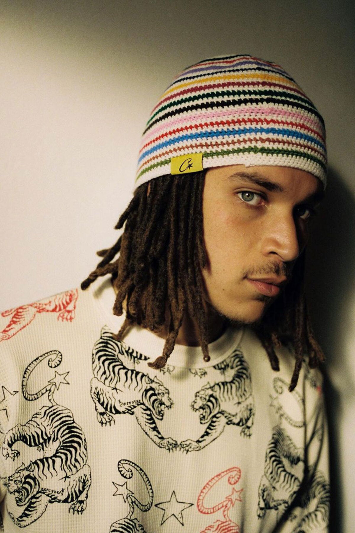 Corteiz Crochet Beanie - "White/Multicolor"