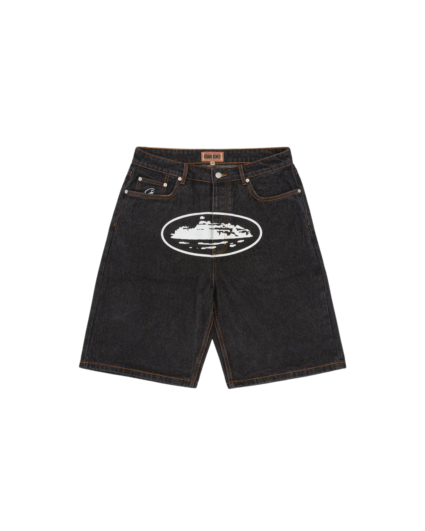 Corteiz Island Baggy Denim Short - "Washed Black"