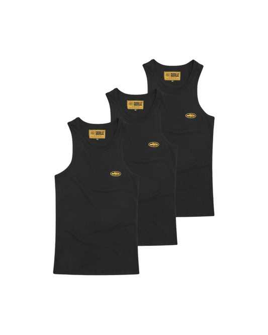 Corteiz Bolo Essentials Tank Top (3-Pack)- "Black/Yellow"