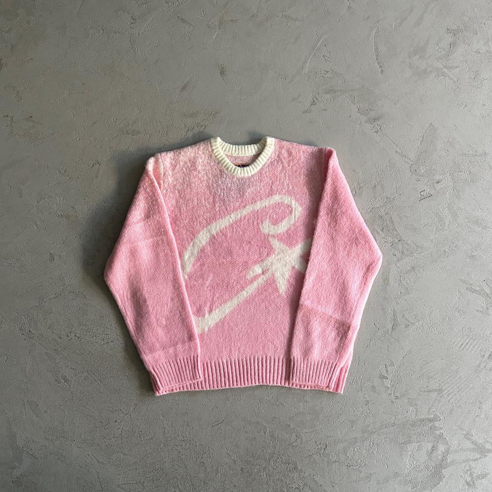 Corteiz C Star Gradient Mohair Knit Sweater - 'Pink'