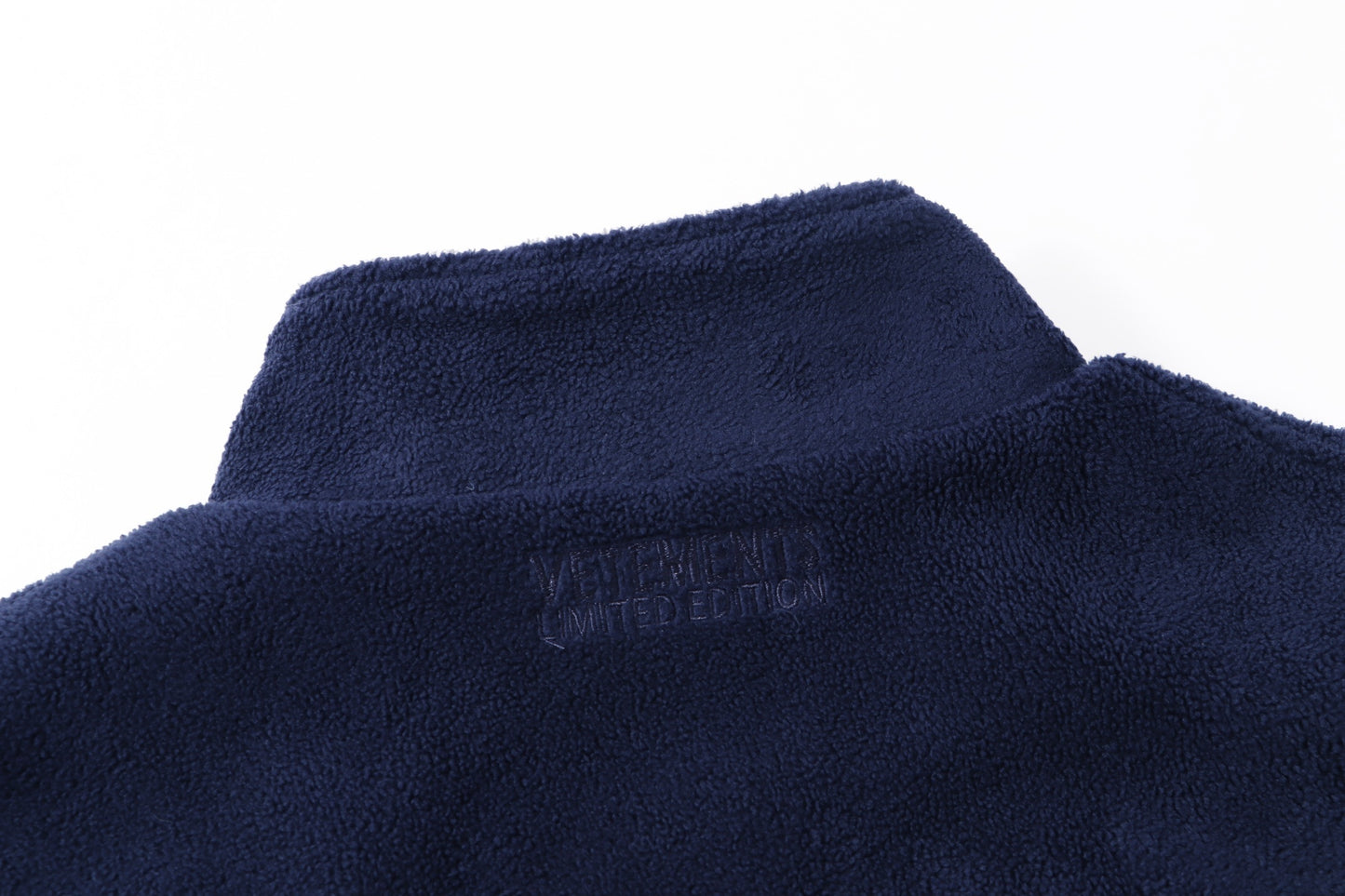 VETEMENTS Navy Embroidered-Logo Jacket