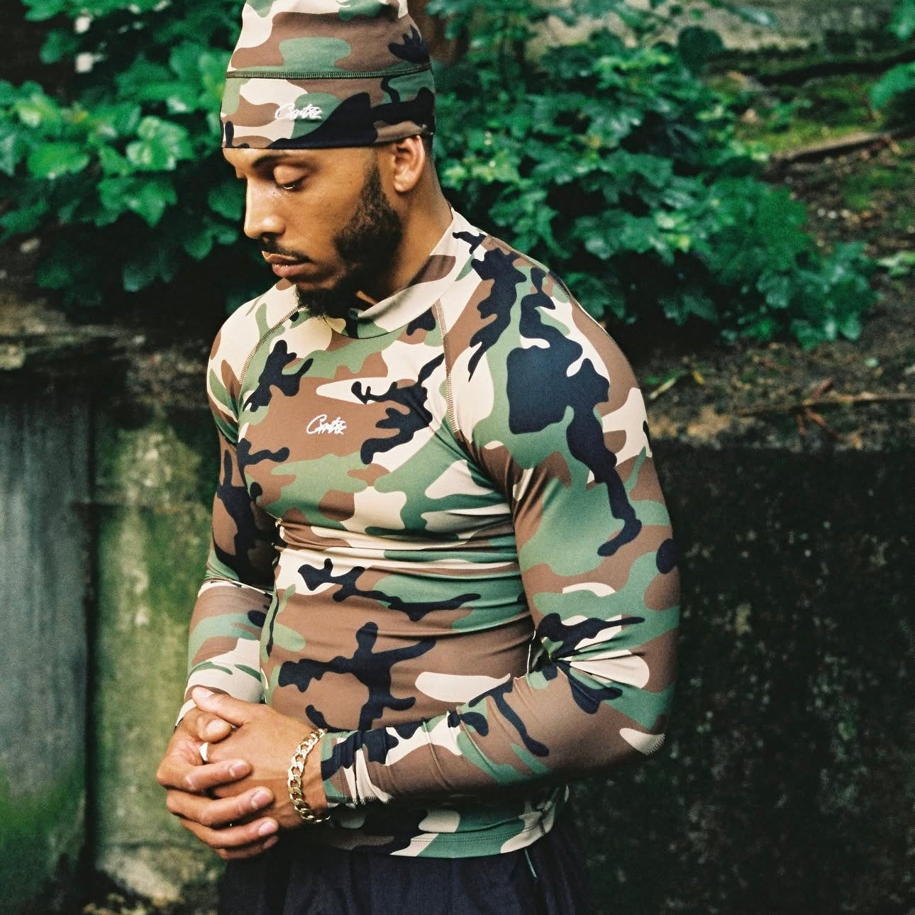 Corteiz Litework Compression Top - 'Woodland Camo'