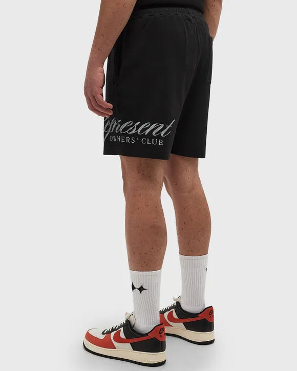 Represent Owners Club Script Mesh Shorts - "Black"