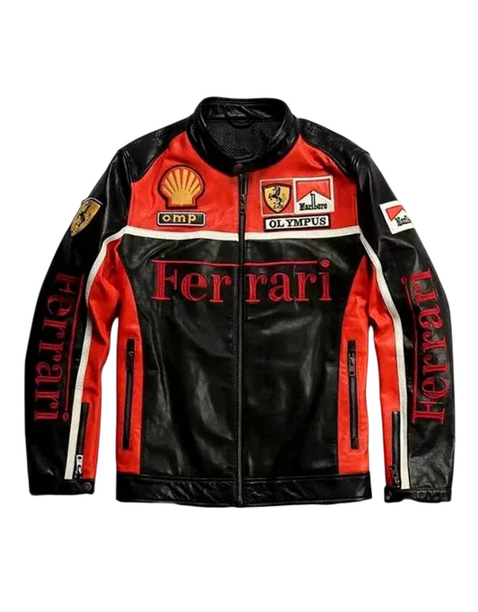 Ferrari F1 Racing Leather Jacket - 'Harley Red'