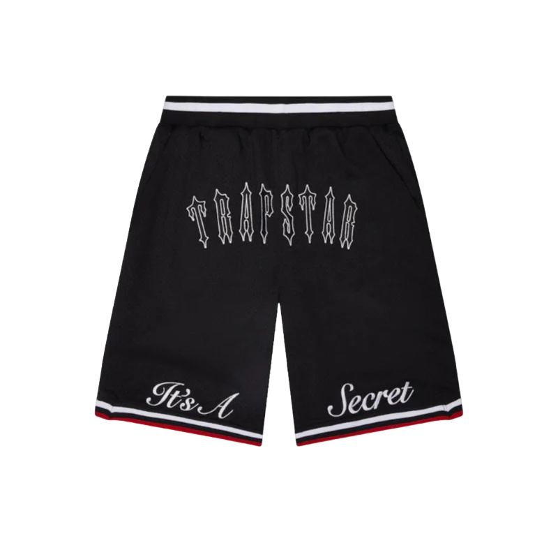 Trapstar It's A Secret Basketball Shorts - Black / White / Red