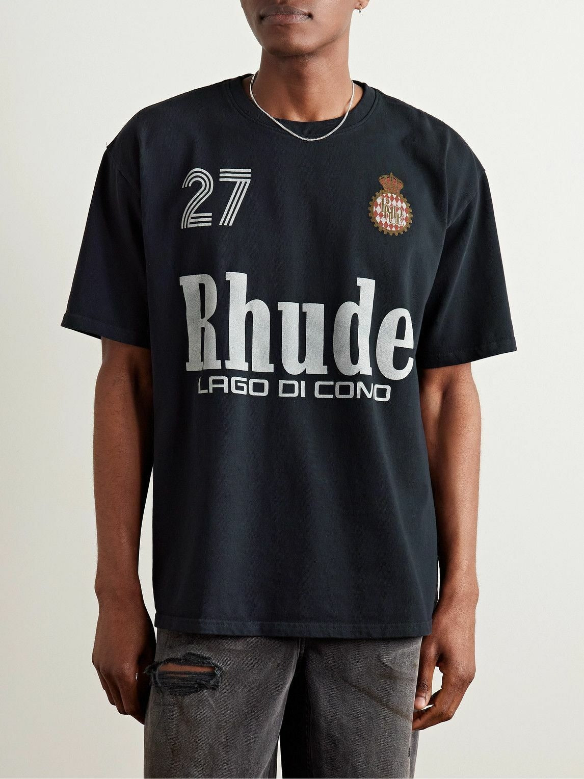 Rhude Racing Crest Logo T-Shirt - "Black"