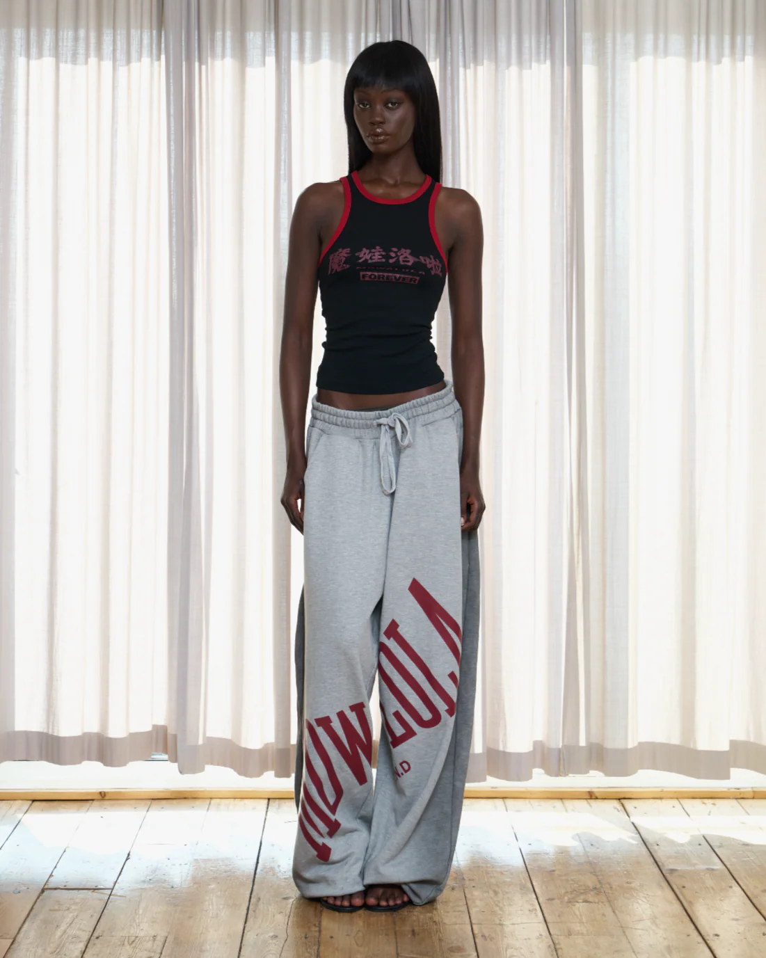 Mowalola Stamp Joggers - "Grey"