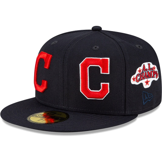 Cleveland Indians Navy Cooperstown Patch Pride 59FIFTY Fitted Hat