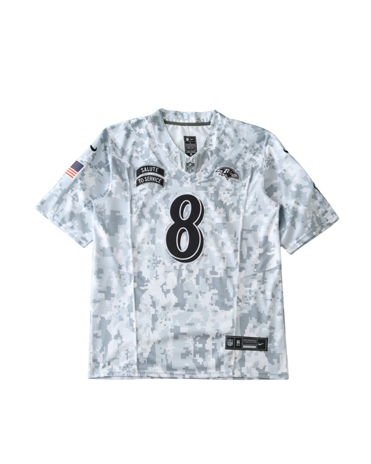 Baltimore Ravens Arctic Camo 2024 Salute to Service Limited Jersey #8 Jackson