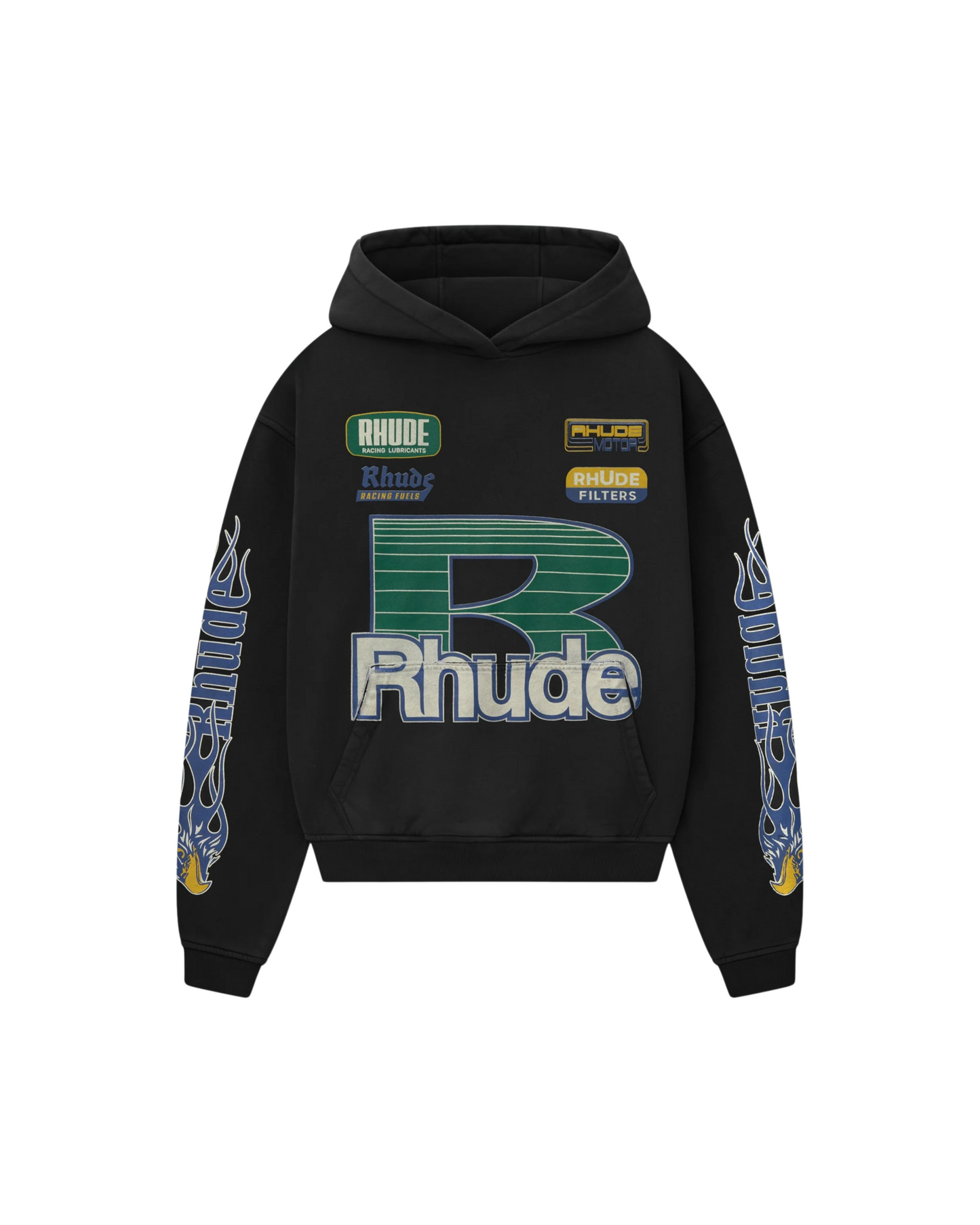 Rhude Black Roadway Racing Hoodie - "Black"